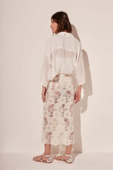 Saia Midi Renda Reluzente hover