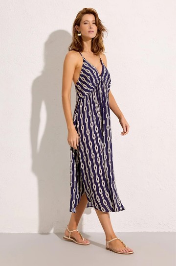 Vestido Tubo Costas Cruzadas Preto