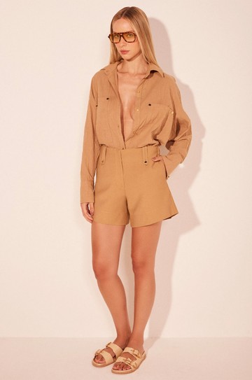 Short Cintura Alta Ventania Marrom