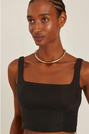 Top Alfaiataria Recortes Preto hover