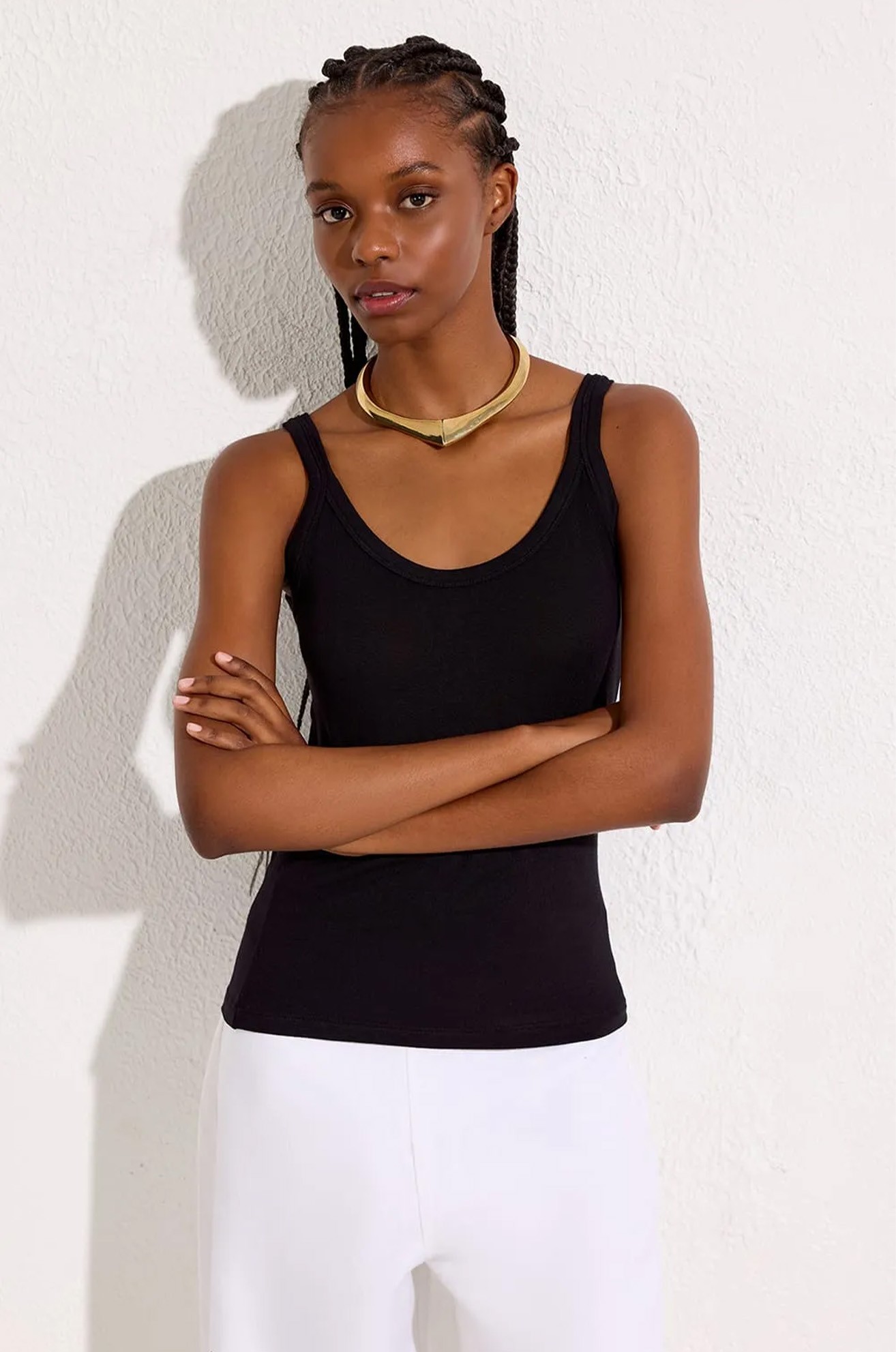 Regata Malha Tricot Preto