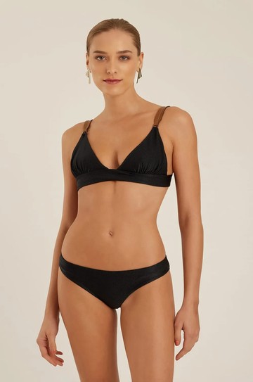 Sutiã Fixo Alongado Detalhe Preto