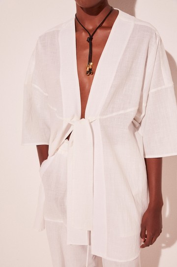 Capa Kimono Curto Pacifico Off White hover