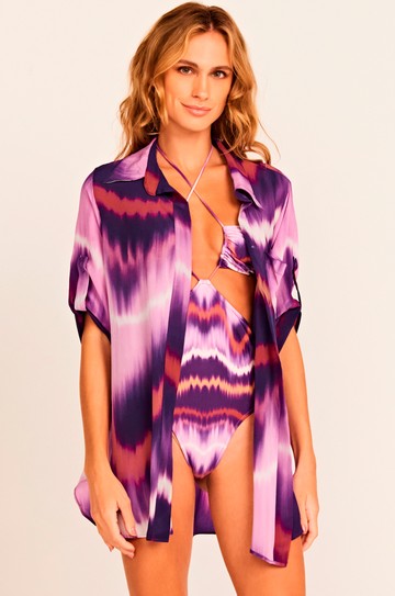 Chemise Básica Tie Dye Purple