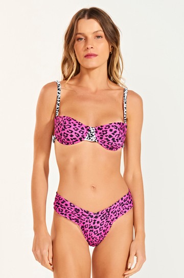 Top Meia Taça Le Leopardo Rosa