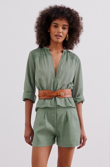 Camisa Manga Longa Aya Smoke Green