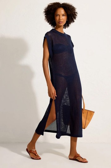 Saida Reta Tricot Marinho Azulejos