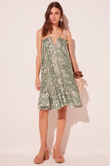 Vestido Curto Labirinto Folhagem