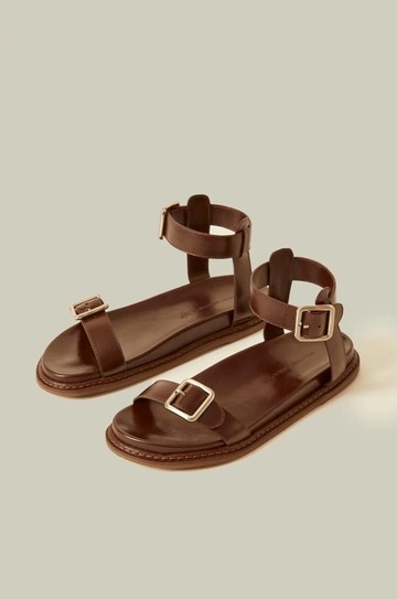 Sandália Selaria Fivelas Café