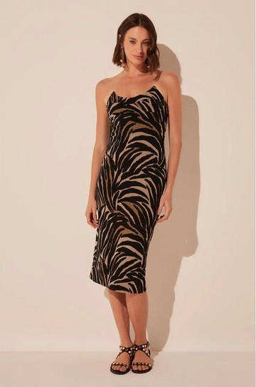 Vestido Midi Tigrado