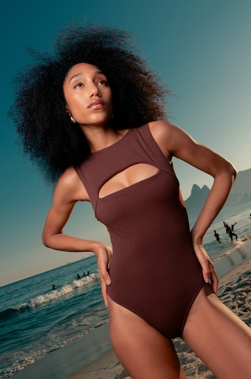 Maiô Athletic Recorte Café