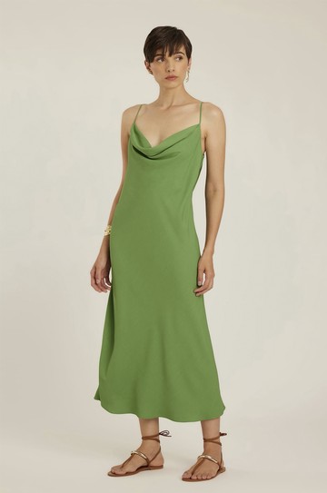 Vestido Decote Degage Matcha