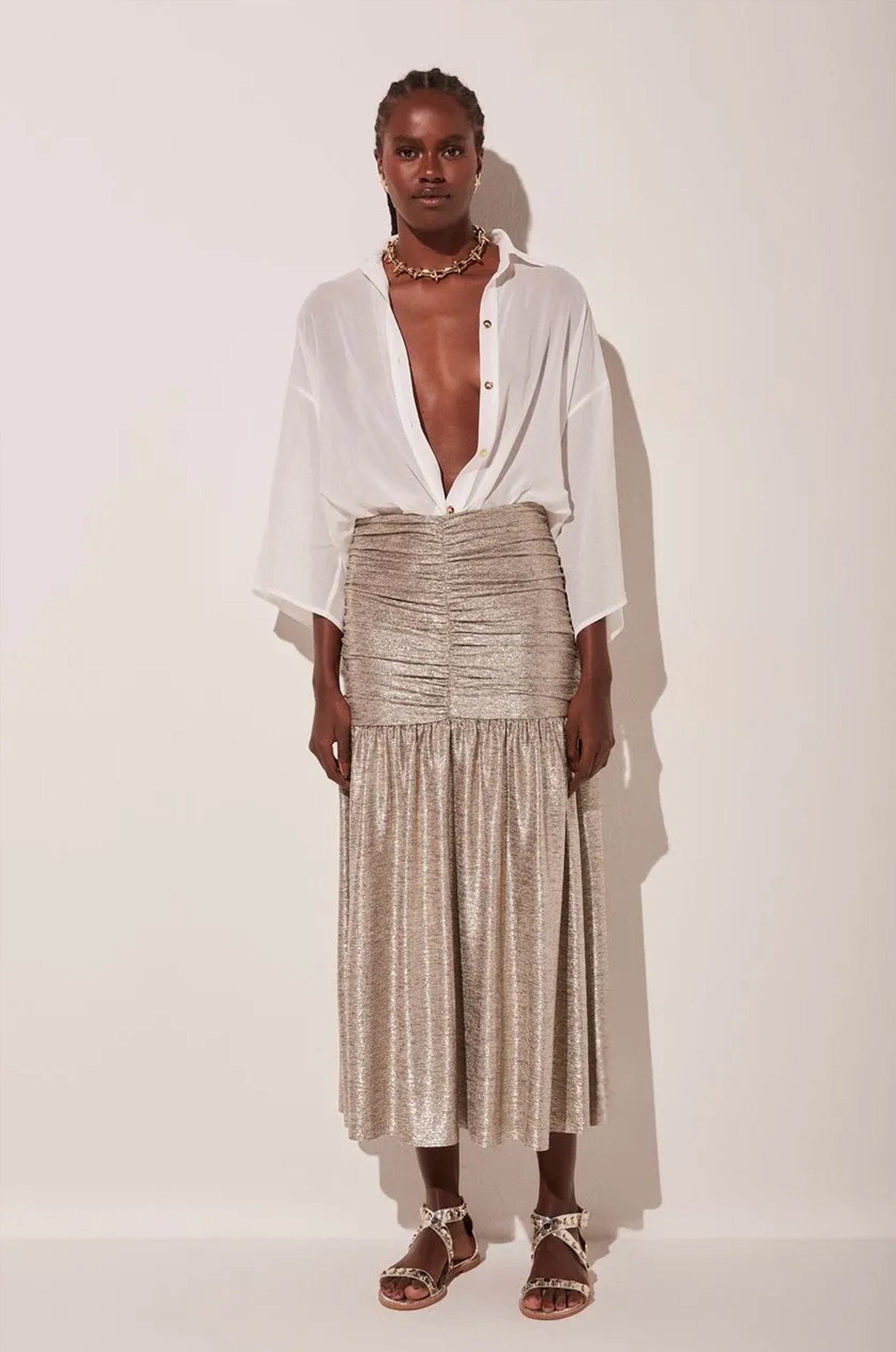 Saia Midi Raiar Metalizado