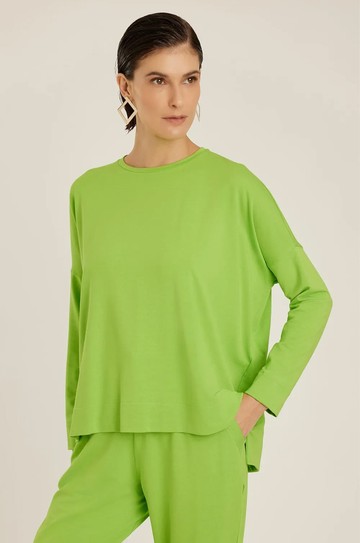 Blusa Moletinho Manga Longa Lime