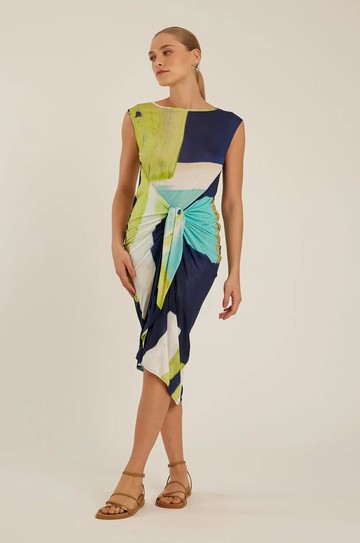 Saída Pareô Decote Canoa Bleue