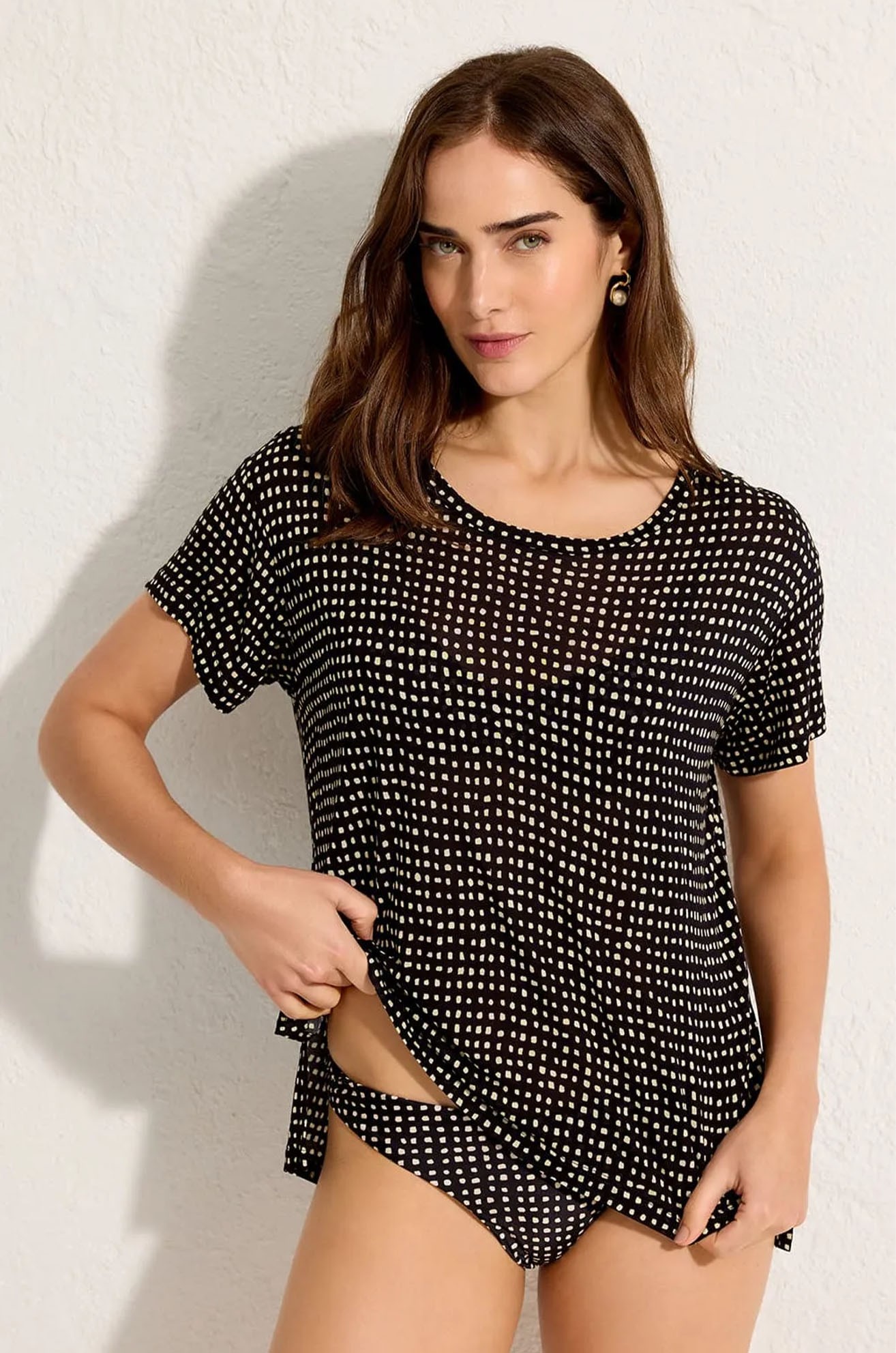 Blusa Quadri Pois