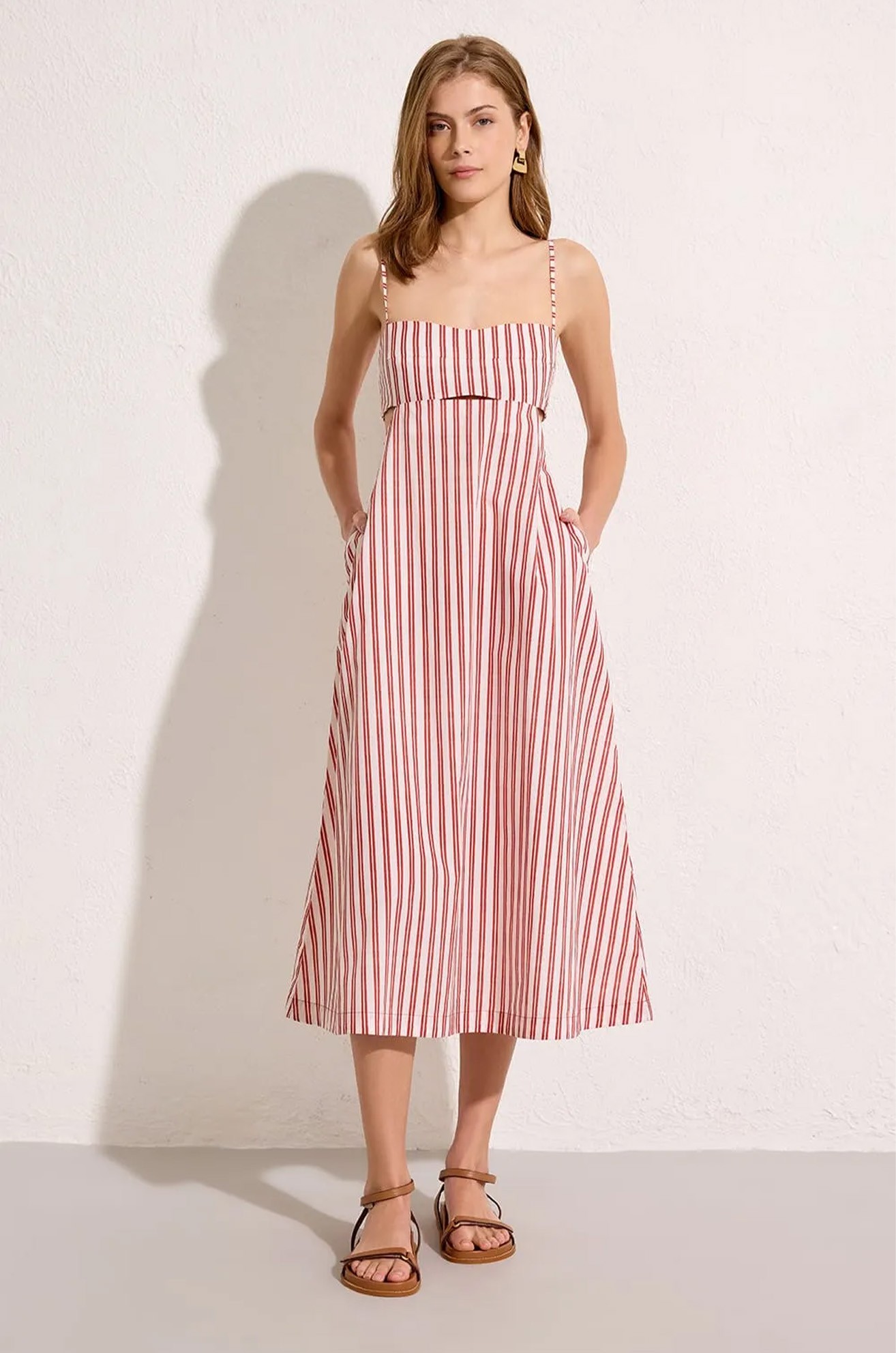 Vestido Detalhe Vazado Nautica Listra