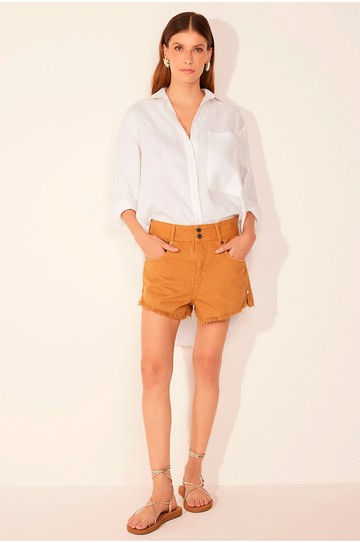 Short Jeans Coral Marrom