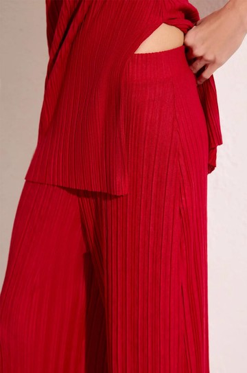 Calça Plissada Vermelho Petala hover