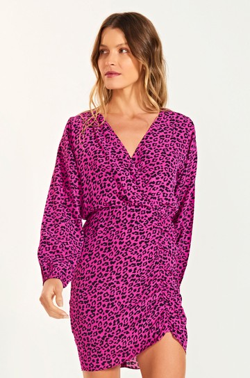 Vestido Sasha Leopardo Rosa