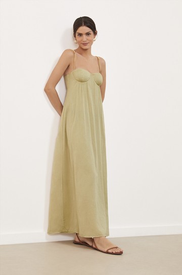 Vestido Longo Leona Olivine