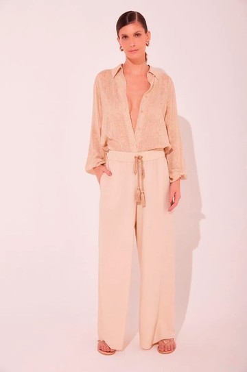 Calça Pantalona Praia Bege