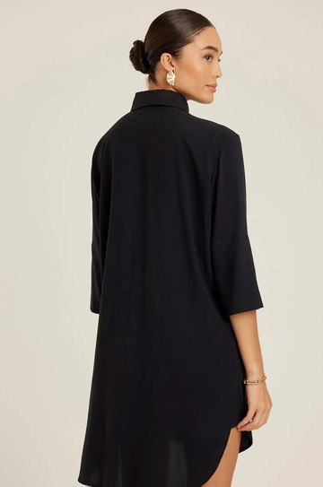 Chemisier Básico Fraldado Preto hover