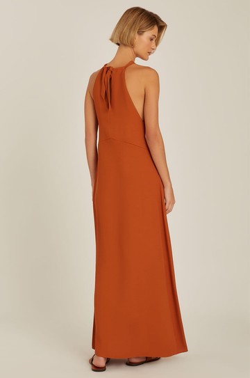 Vestido Amarração Pescoço Avelã hover