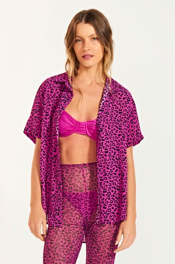 Calça Denise Leopardo Rosa hover