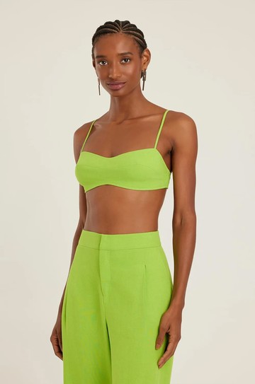 Calça Pantalona Cropped Lime