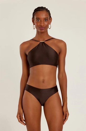 Sutiã Alto Detalhe Recycled Café