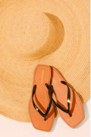 Chinelo Tiras Crisantemo Preto