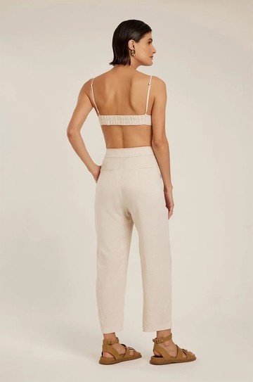 Calça Alfaiataria Cós Largo Natural hover