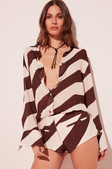 Short Alfaiataria Listrado Rustic