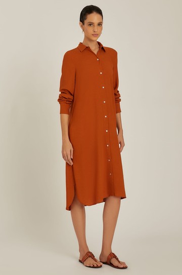 Chemisier Barra Arredondada Avelã