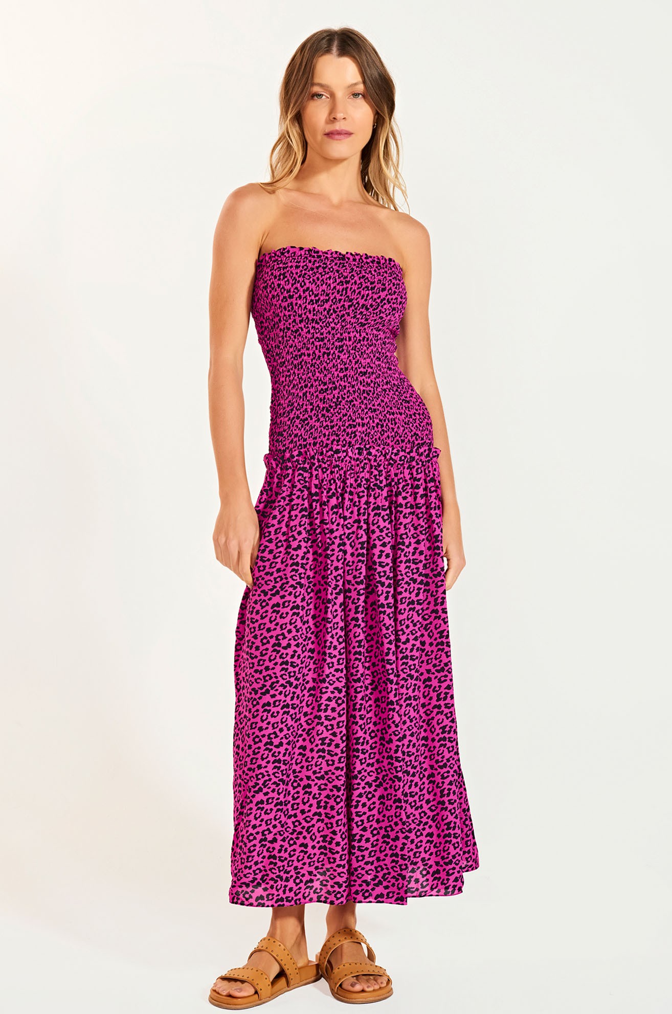 Vestido Olivia Leopardo Rosa