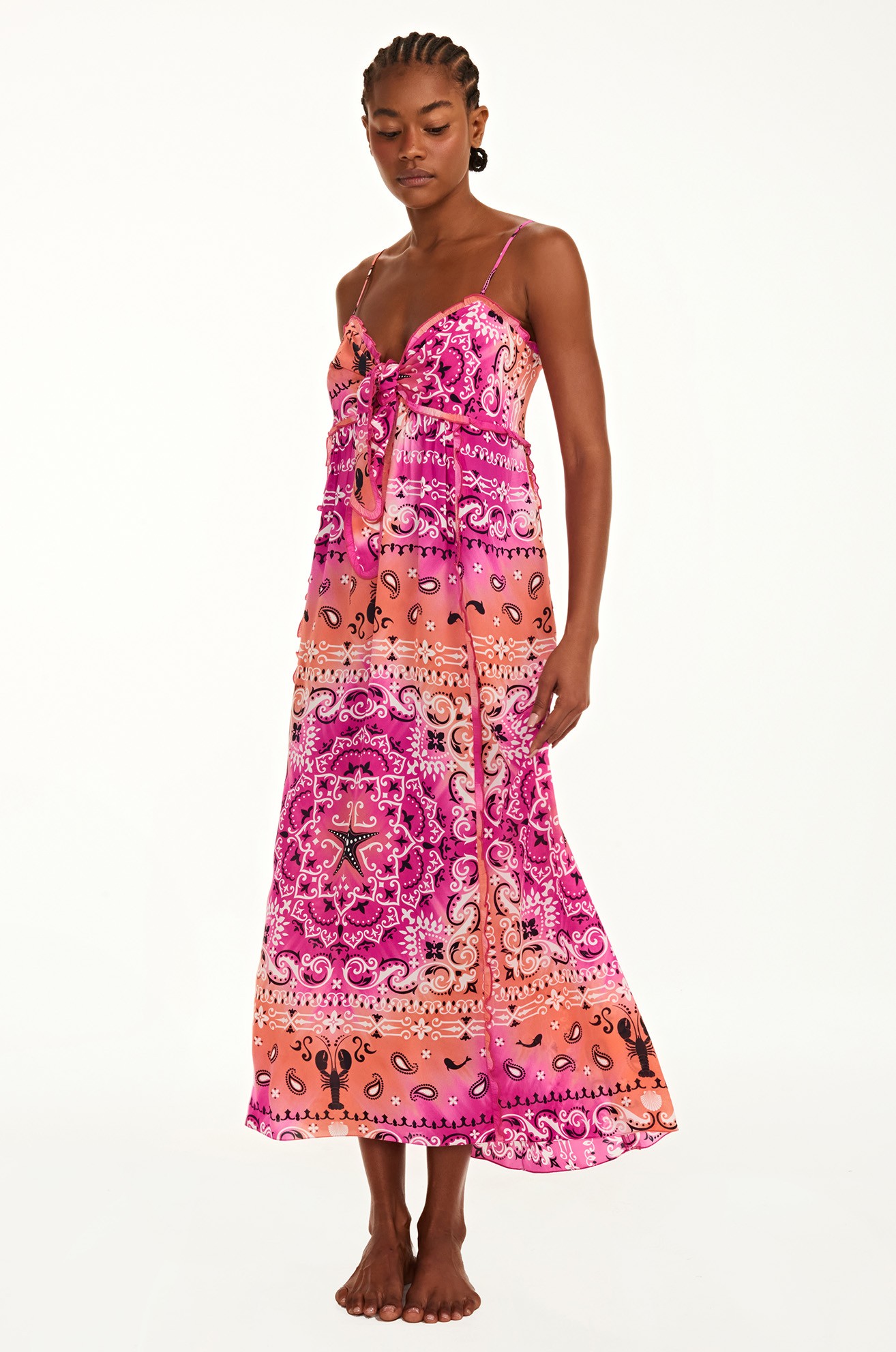 Vestido Mykonos Bandana Rosa