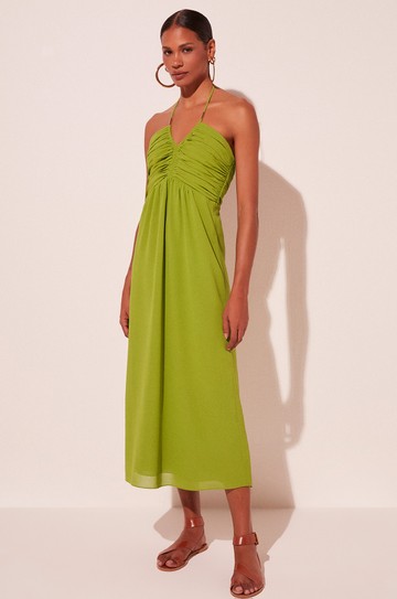 Vestido Midi Relva Folhagem