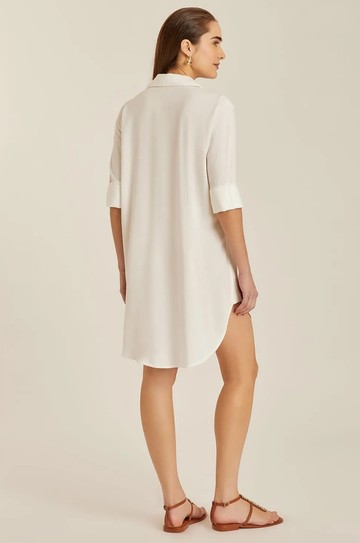 Chemisier Básico Fraldado Off White hover