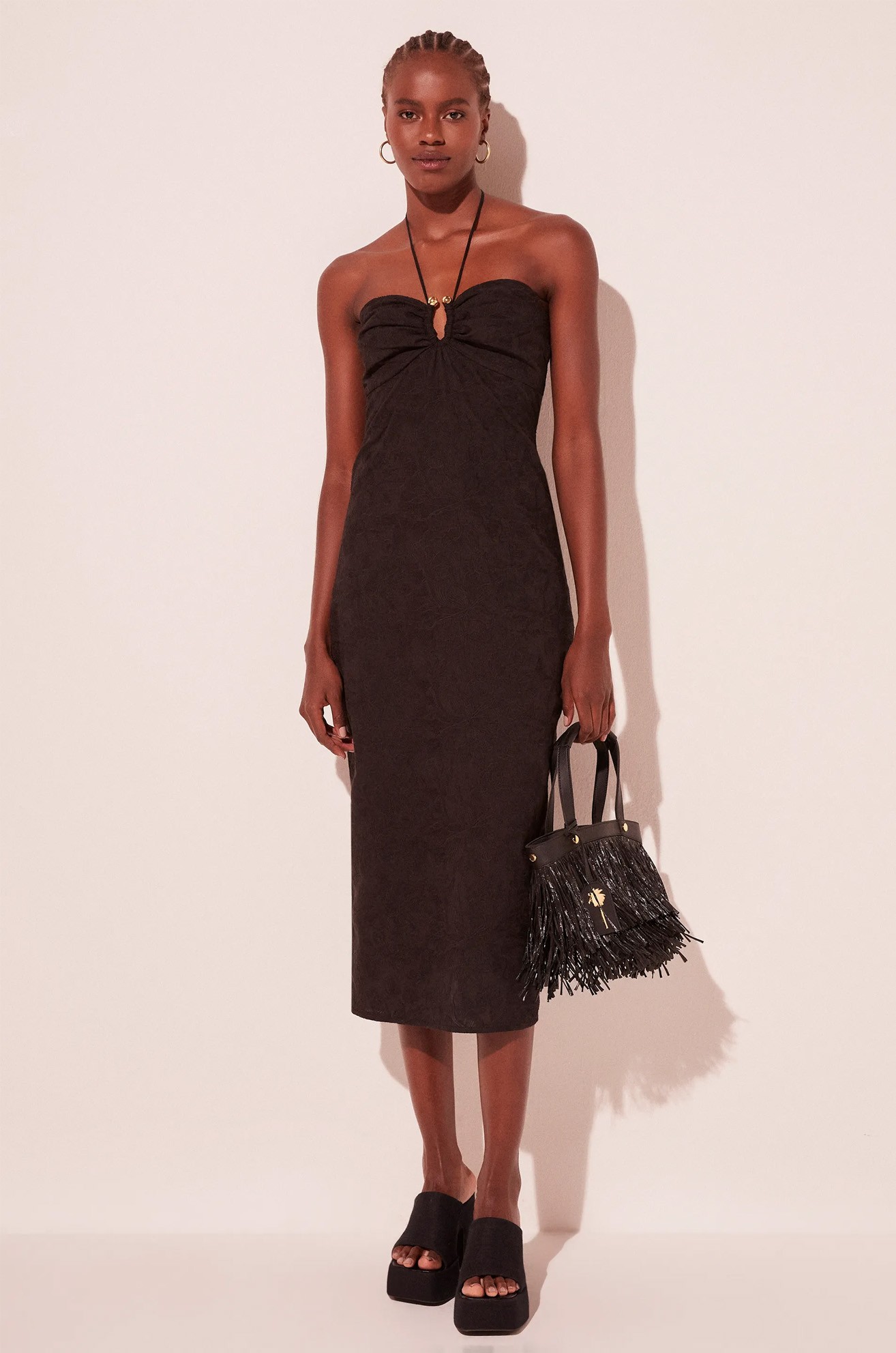 Vestido Midi Orquidea Preto