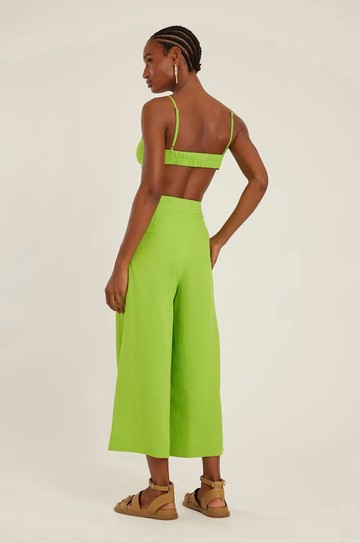Calça Pantalona Cropped Lime hover