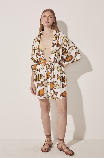 Capa Kimono Curto Peixes