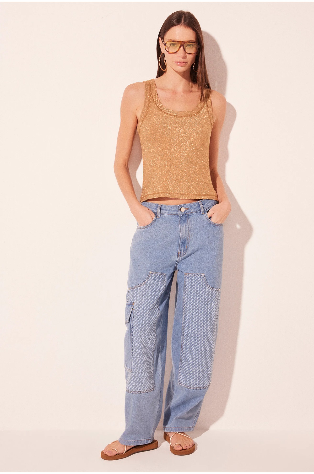 Blusa Alça Cordas Lurex