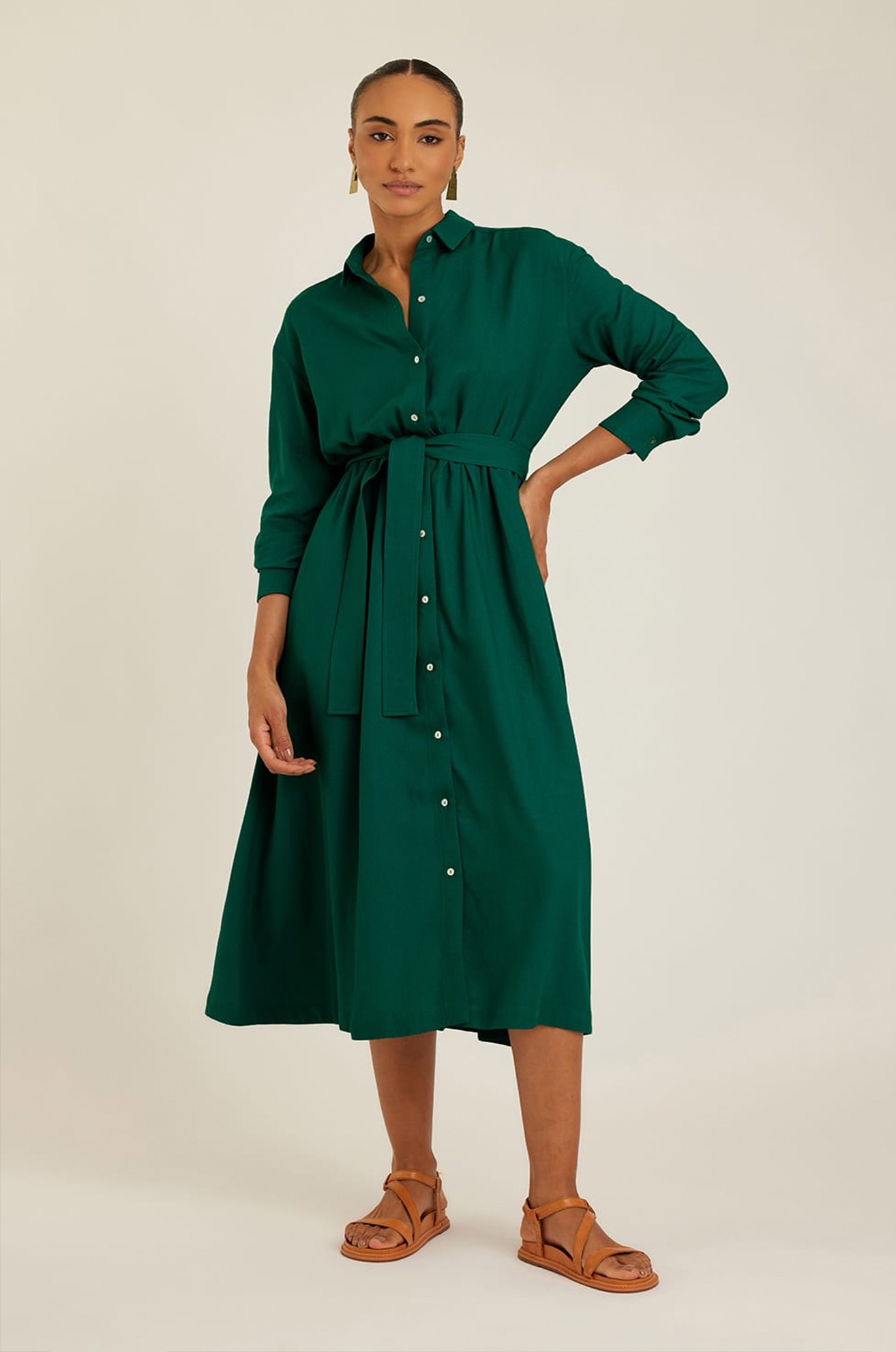 Chemisier Com Faixa Floresta