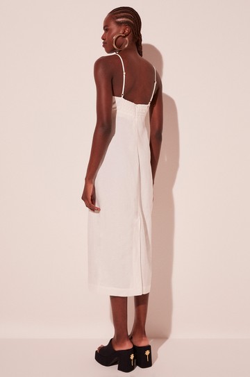 Vestido Midi Vibrante Off White hover